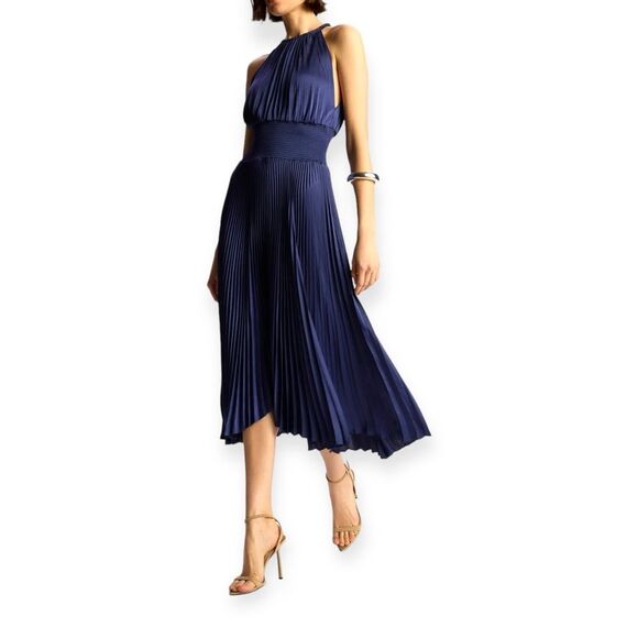 A.L.C. Renzo II Pleated Midi Dress in Riviera Size 6 NEW - Picture 1 of 17
